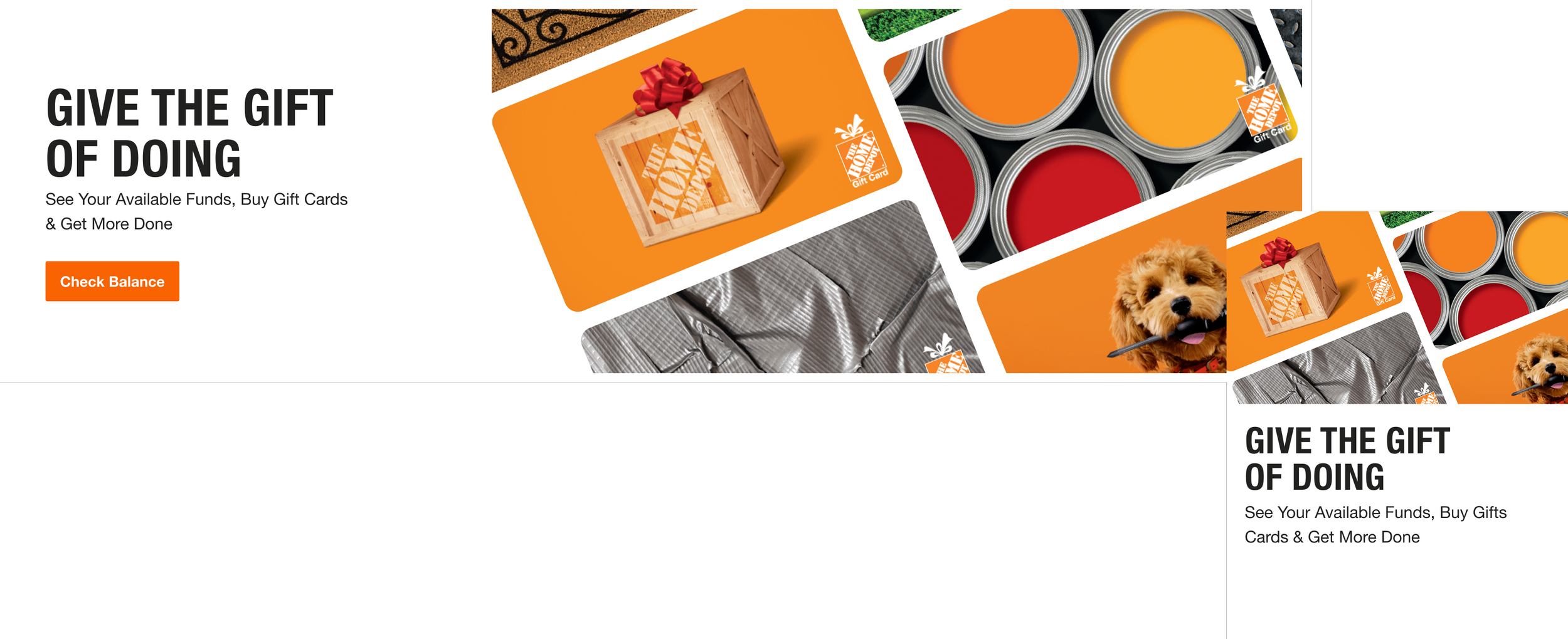 Gift card hero design
